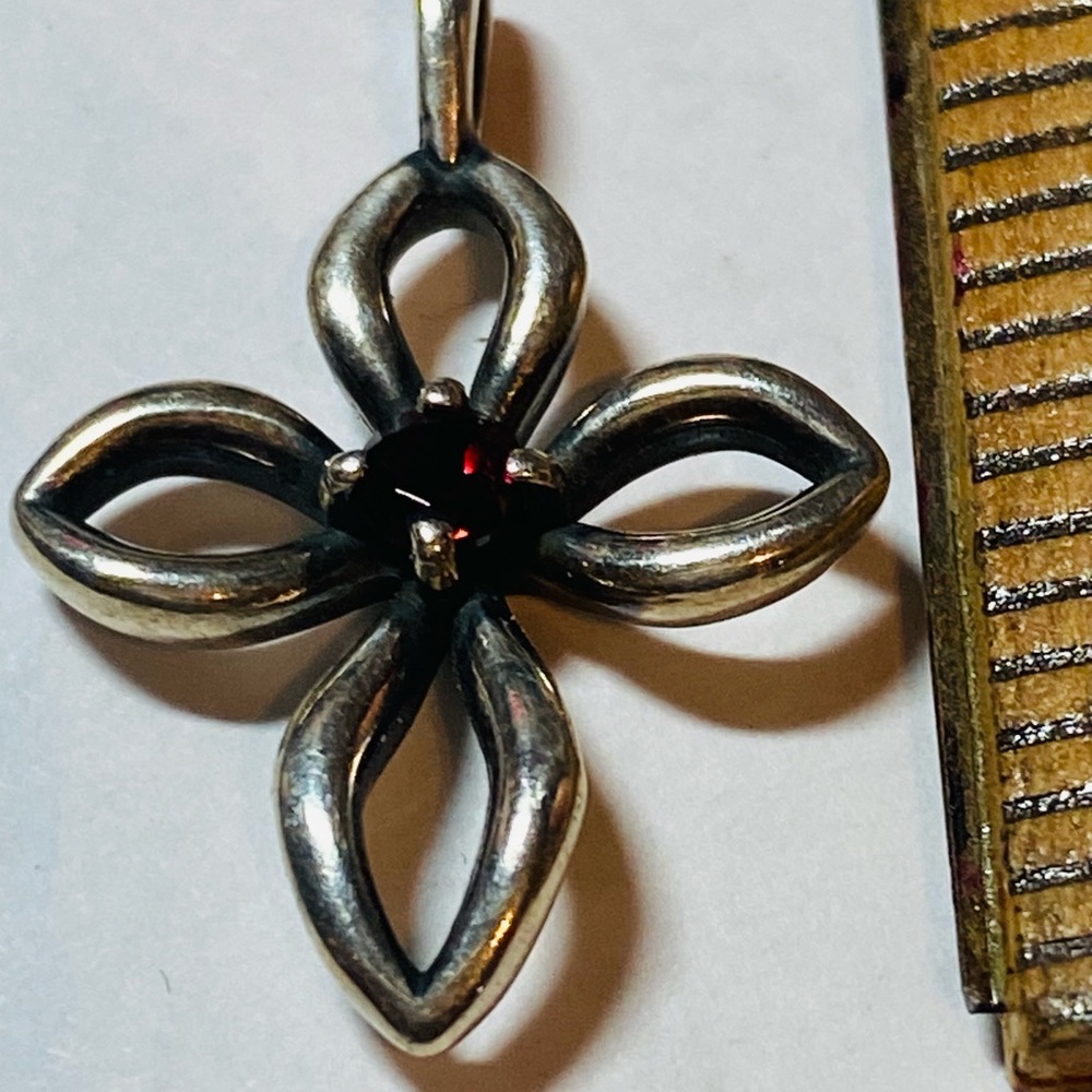 James Avery- remembrance cross with Garnet. January birthstone (172)